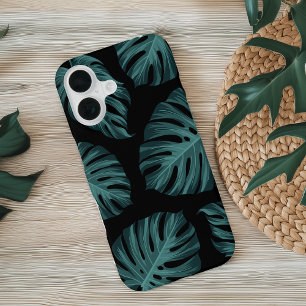 Funda Para iPhone 16 Hojas Botánicas Tropicales de Monstera Patrón de V