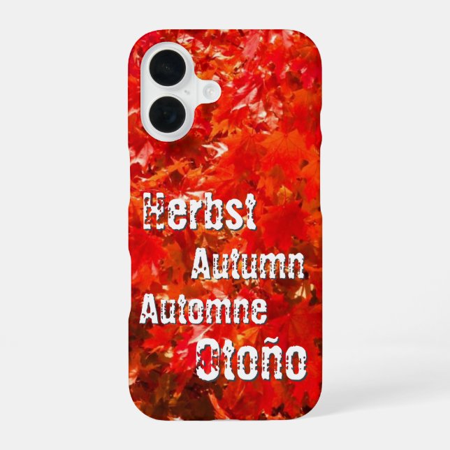 Funda Para iPhone 16 Hojas de otoño (Reverso )