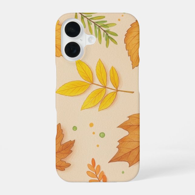 Funda para iPhone 16 Hojas de Otoño Estéticas (Reverso )