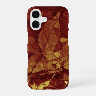 Funda Para iPhone 16 Hojas de otoño tonos ocres abstractos