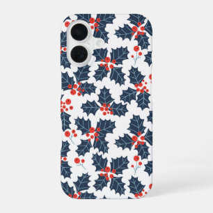 Funda Para iPhone 16 Holly berry sobre blanco