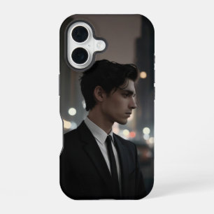 Funda Para iPhone 16 Hombre Misterioso con Traje por la Noche – Urbano