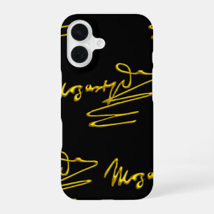 Funda Para iPhone 16 HOMENAJE A MOZART Firma del compositor en negro 3D