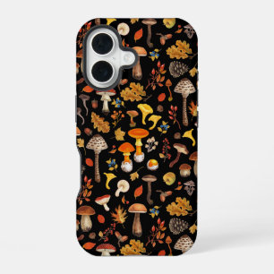 Funda Para iPhone 16 Hongos salvajes en negro