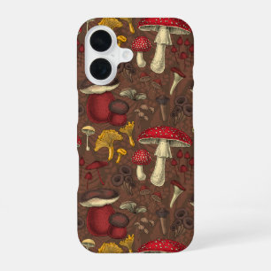 Funda Para iPhone 16 Hongos silvestres en marrón