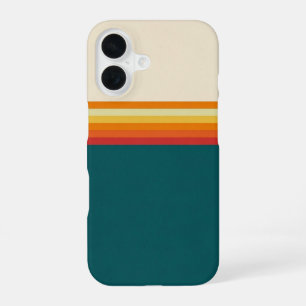 Funda Para iPhone 16 Horizonte de rayas de puesta de sol