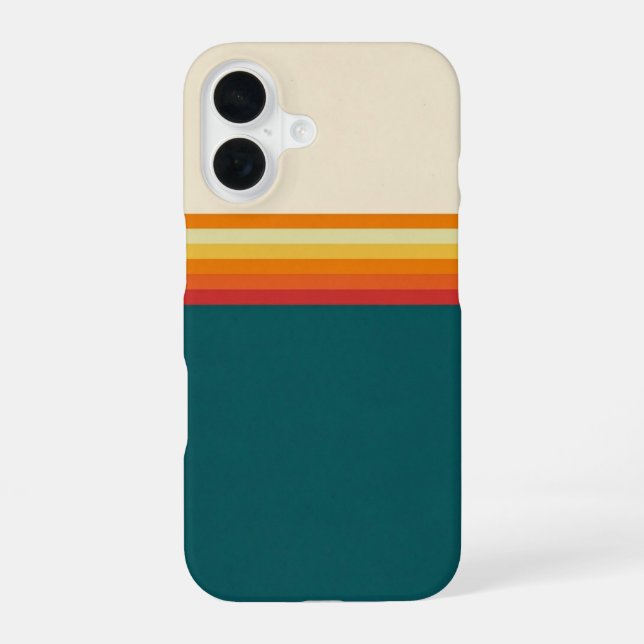 Funda Para iPhone 16 Horizonte de rayas de puesta de sol (Reverso )
