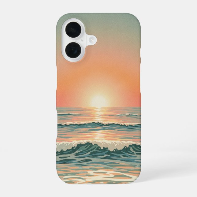Funda Para iPhone 16 Horizonte Oceánico Retro (Reverso )