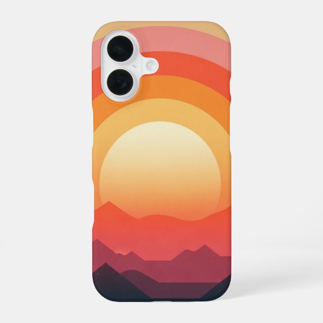 Funda Para iPhone 16 Horizonte Solar Retro (Reverso )