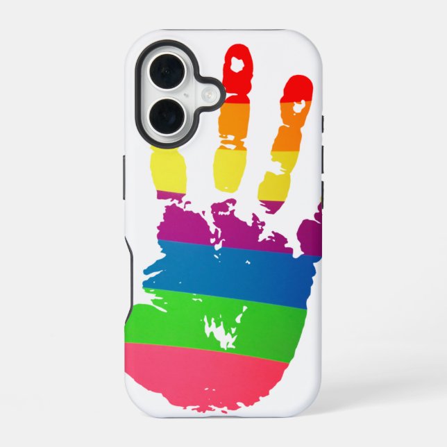 Funda Para iPhone 16 Huella de arco iris (Reverso )