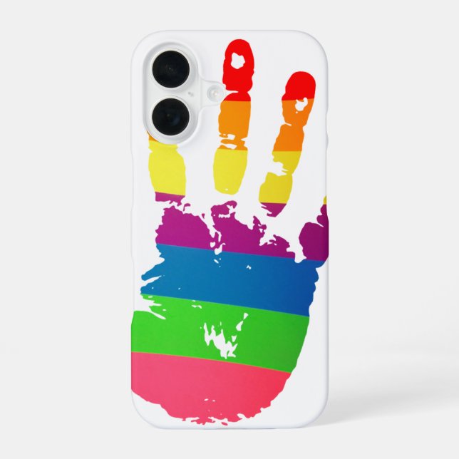 Funda Para iPhone 16 Huella de arco iris (Reverso )