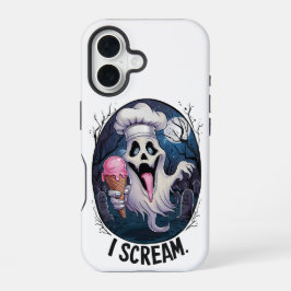 Funda Para iPhone 16 "I Scream" Funny Ghost Chef Halloween Ice Cream St