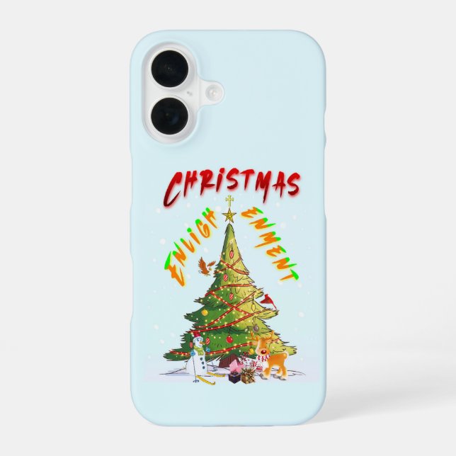 Funda Para iPhone 16 Iluminación de Navidad (Reverso )