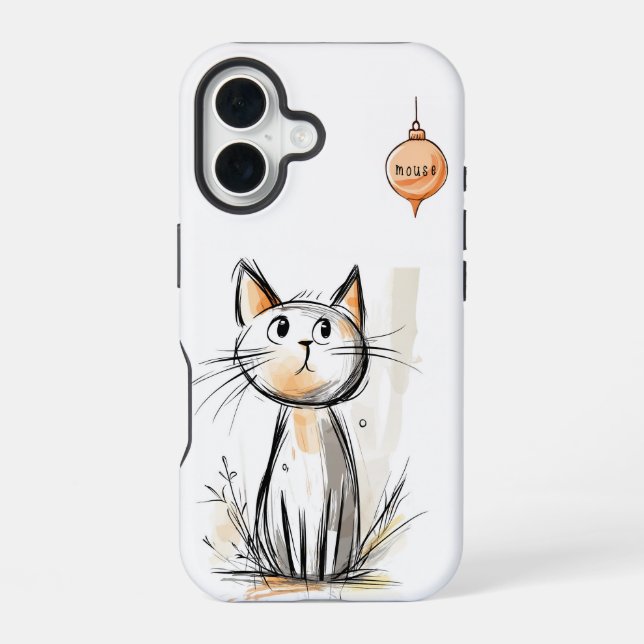 Funda Para iPhone 16 Ilustracion de gato dulce (Reverso )