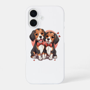 Funda Para iPhone 16 Ilustración Romántica de Amor de Cachorro Beagle
