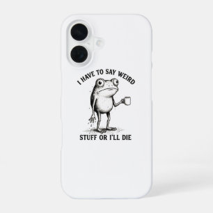 Funda Para iPhone 16 Ilustración Vintage de la cita del café de la rana