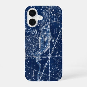 Funda Para iPhone 16 Ilustración Vintage del Signo Zodiacal Piscis
