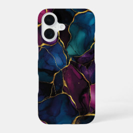 Funda Para iPhone 16 Imperial Améthyste Luxury Purple Teal Marble 