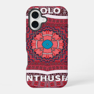 Funda Para iPhone 16 Impresión artística del patrón Ajrak de la cultura