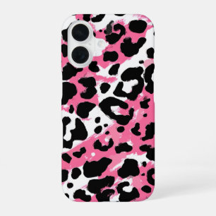 Funda Para iPhone 16 Impresión de animal de leopardo guepardo rosa negr