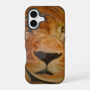 Funda Para iPhone 16 Impresión de arte de safari de león abstracto
