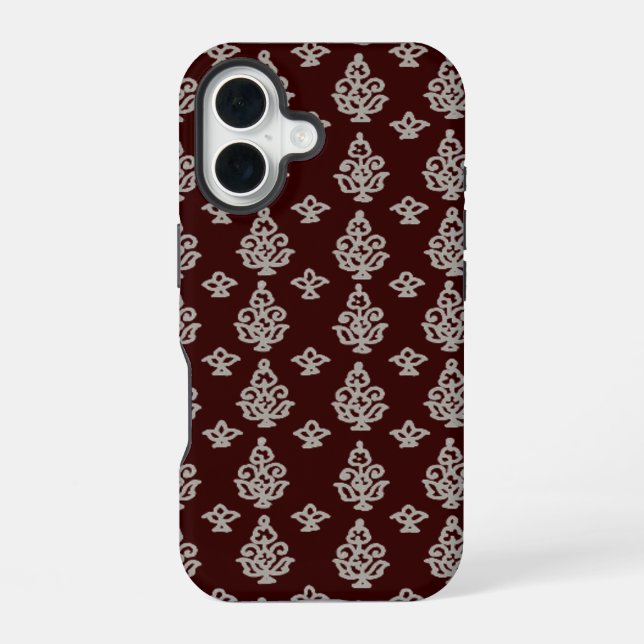 Funda Para iPhone 16 Impresión de bloques Boho India (Reverso )