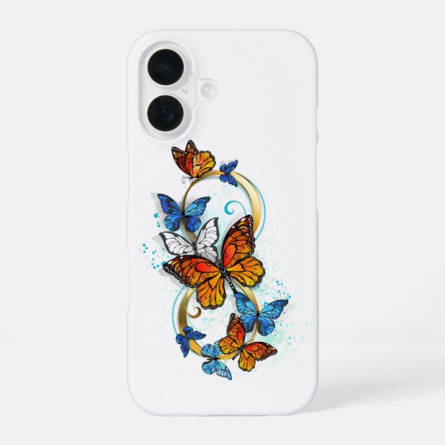 Funda Para iPhone 16 Infinidad de Mariposas Monarca (Reverso )