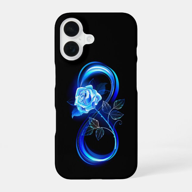 Funda Para iPhone 16 Infinito brillante con rosa azul (Reverso )
