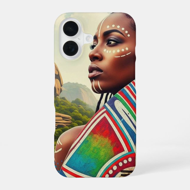 Funda Para iPhone 16 Ink Grace: African Muse Case (Reverso )