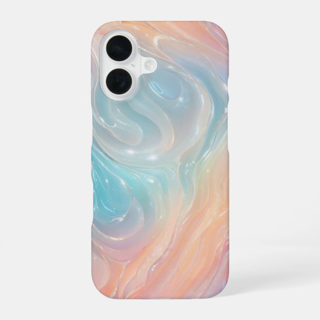 Funda Para iPhone 16 Iridescent Mermaid Waves Phone Case (Reverso )