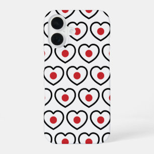 Funda Para iPhone 16 Japón Corazón de la bandera japonesa