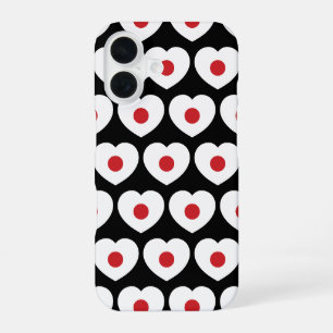 Funda Para iPhone 16 Japón   Corazón de la bandera japonesa