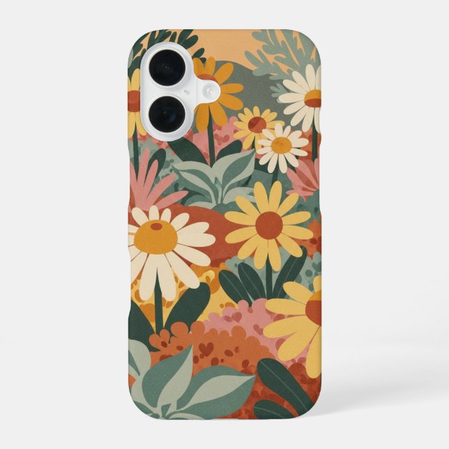 Funda Para iPhone 16 Jardín de margaritas vintage (Reverso )