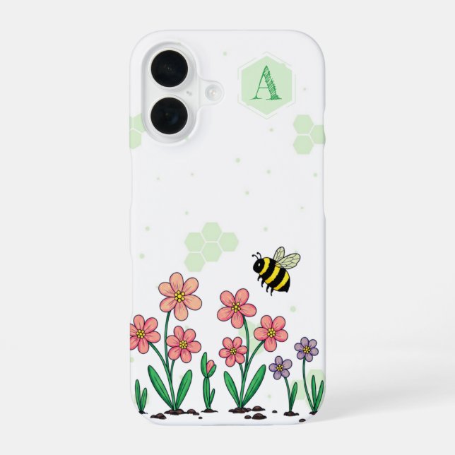 Funda Para iPhone 16 Jardín Feliz Abeja (Reverso )