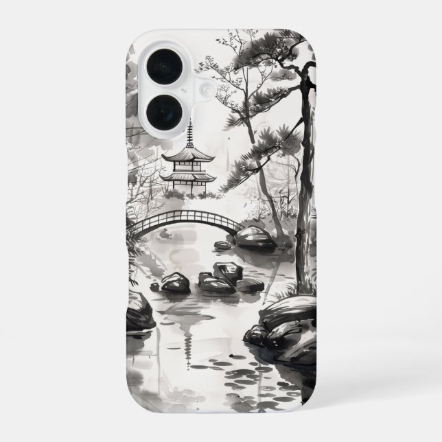 Funda Para iPhone 16 Jardín Zen (Reverso )