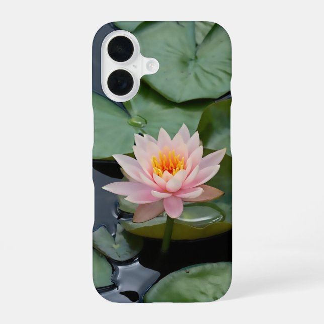 Funda Para iPhone 16 Jardín Zen de Flor de Loto Rosa (Reverso )
