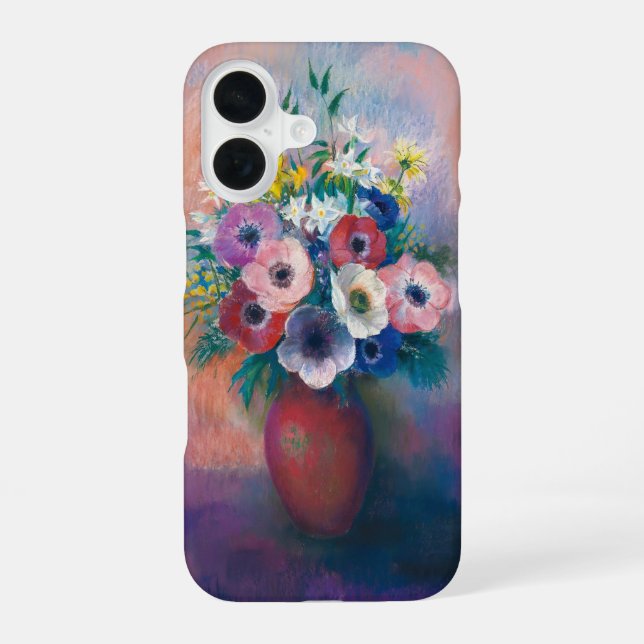 Funda Para iPhone 16 Jarrón de Anémonas | Odilon Redon (Reverso )
