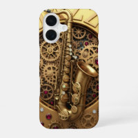 Jazz, Sax, Oro, Arte Steampunk, Lujo en Oro