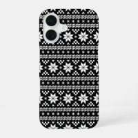 Jersey de Navidad Fair Isle blanco y negro impreso
