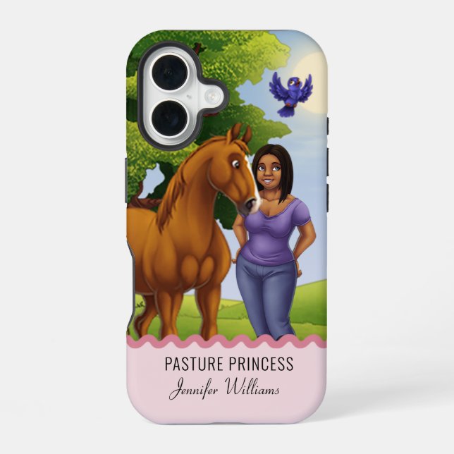 Funda Para iPhone 16 Jinete de caballo cuarto de milla ecuestre (Reverso )