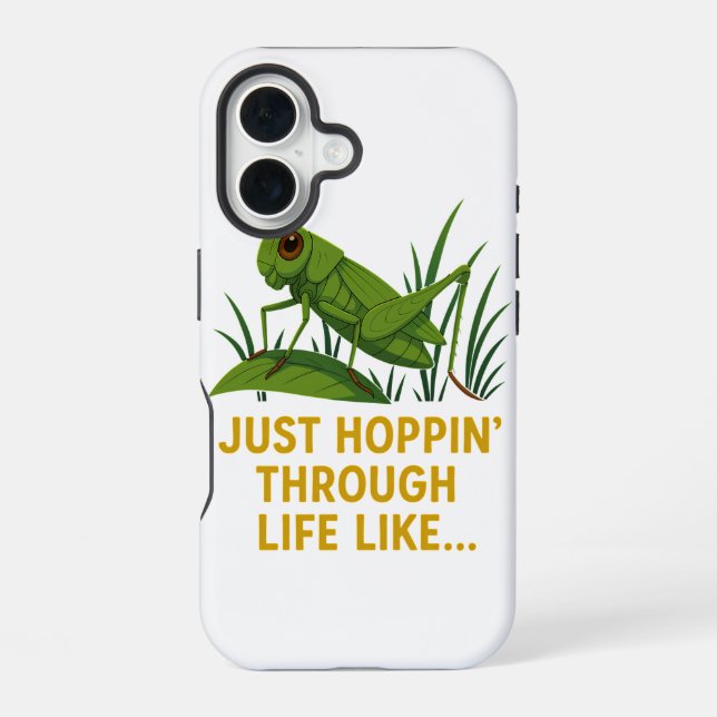 Funda Para iPhone 16 "Just Hoppin’ Grasshopper Art" (Reverso )