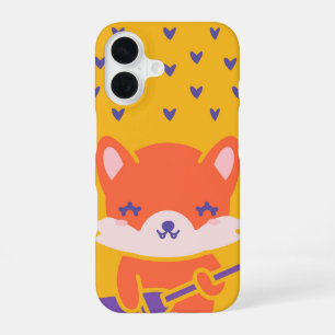 Funda Para iPhone 16 Kawaii Fox Guitarist Cute Rock Star Animal