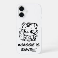 Kawaii Tiger Selfie Phone Case Nombre personalizad