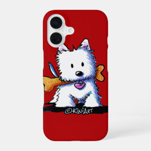 Funda Para iPhone 16 KiniArt™ Westie con hueso