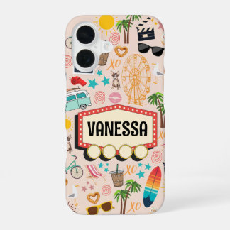 Funda Para iPhone 16 L.A. Vibes Doodle