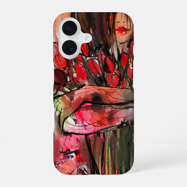 Funda Para iPhone 16 La chica con los tulipanes (Reverso )