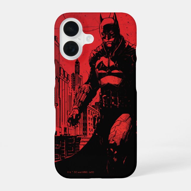 Funda Para iPhone 16 La Ilustración del Libro Cómic de Batman (Reverso )