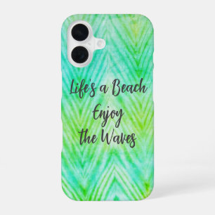Funda Para iPhone 16 La vida es una playa Disfruta las olas Azul Textur