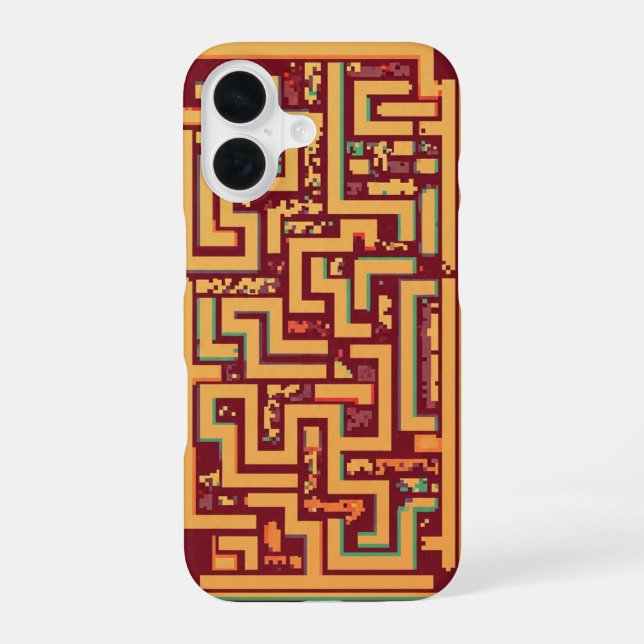 Funda Para iPhone 16 Laberinto de píxeles retro (Reverso )