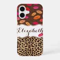 Labios de Estampado de Leopardo Besos Personalizad